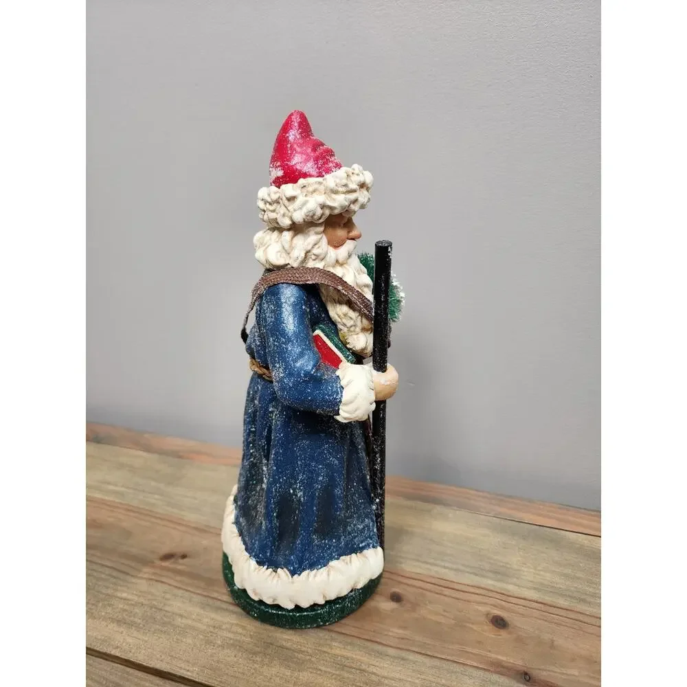Department 56 Santa Holding Tree Bag & Stick Statue Figure for Mantle Table 12